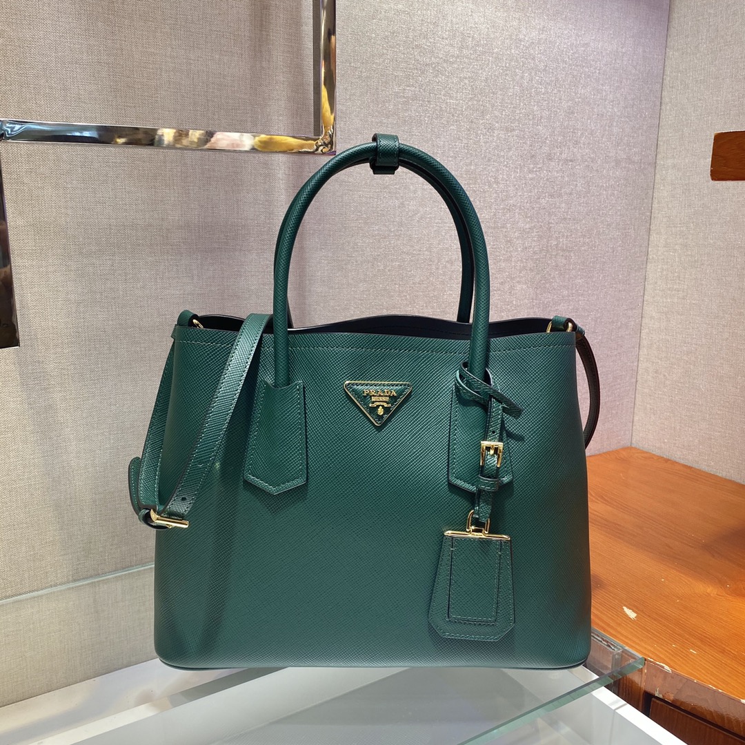 Prada Double Saffiano Leather Bag Shoulder Bag Mango Green 1BG775